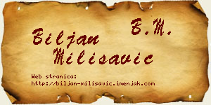 Biljan Milisavić vizit kartica